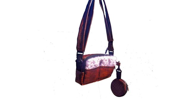 Faux Fur & leather sling bag - Image 2
